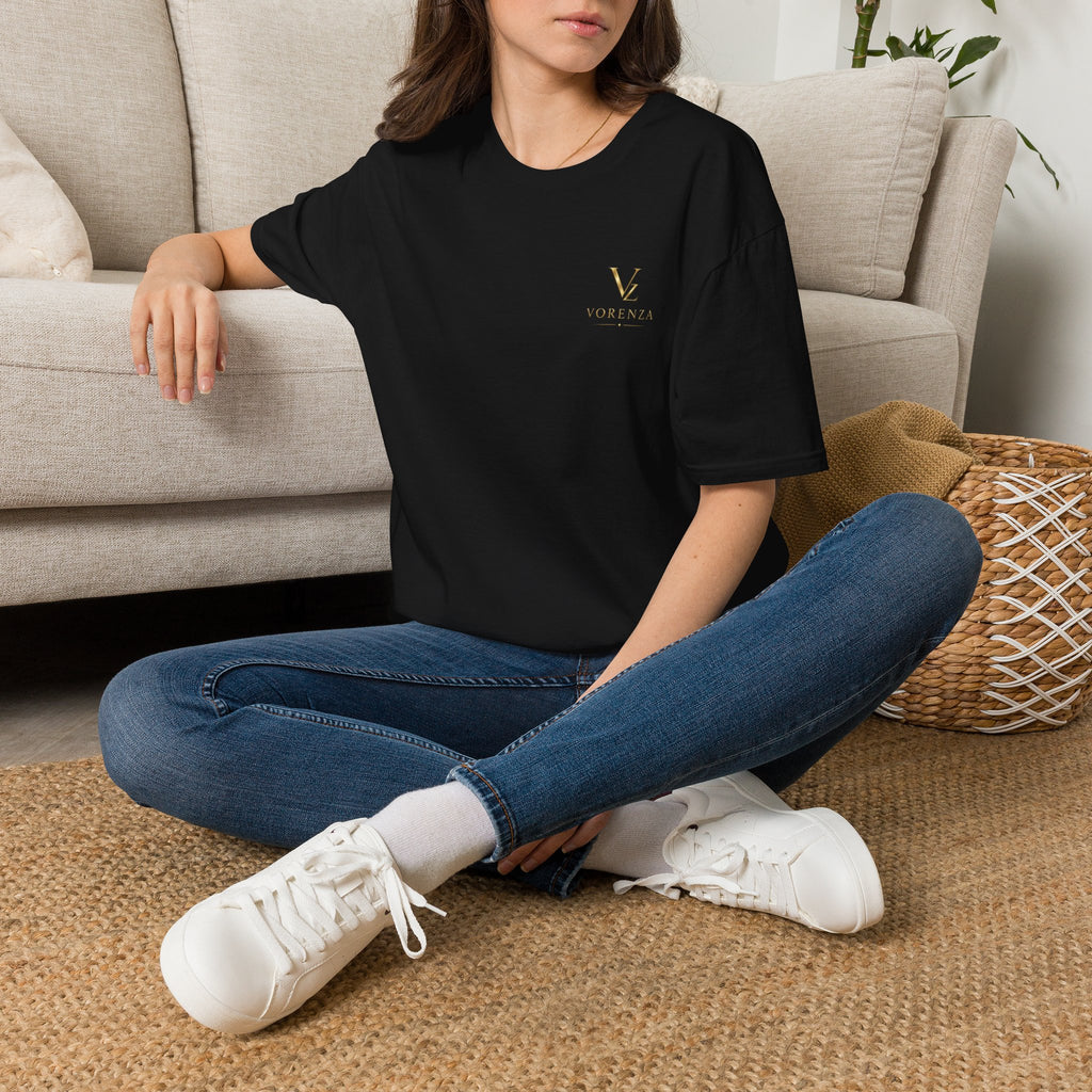Vorenza Classic Black/White T-Shirt | Premium Gold Detail